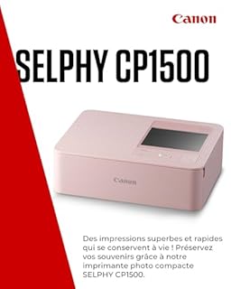 Canon SELPHY CP1500 Imprimante Photo Portable – Impression sans Fil, Impressions Durables, Connectivité USB-C & Carte SD – Imprimante Portable Idéale pour Le Scrapbooking et Les Albums Photo, Pink