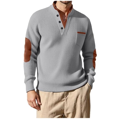 Sweatshirts for Men 2025 Fall Fashion Long Sleeve Stand Collar Slim Fit Quarter Zip Pullover Big and Tall Sweaters4