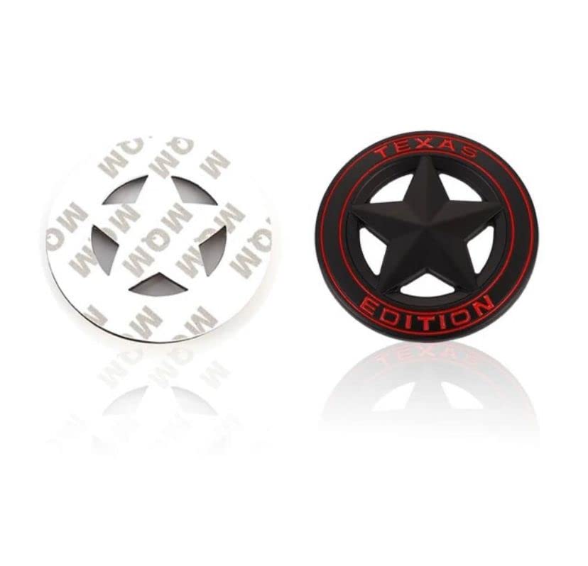 Image of Emblems for Car & Bike Metal Lo.go and Grill Me.tal Lo.go, Auto Accessories for Car Emblem 3D Badge Auto Racing Sport Sticker Grand Tourer Decal. (Texas Edition Black RED Sticker.)