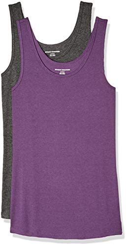 Amazon Essentials Damen Tanktop, Schmale Passform, 2er-Pack, Dunkelgrau...