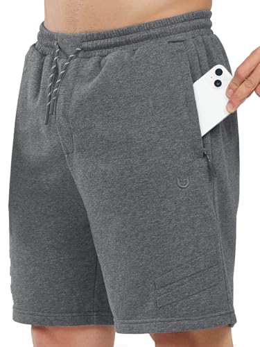 NORTHYARD Men's Cotton Casual Sweat Shorts Athletic Running Shorts with Zipper Pockets 7