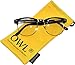 Classic Style Clear Lens Sunglasses Black-Gold Metal Half Frame