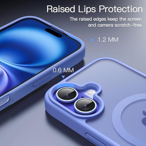 Image of Elzzi Magnetic for magsafe - iPhone 16 Case, [Compatible with Magsafe] [Translucent Matte] Shockproof Protective Phone Case for Men & Women (Light Blue)