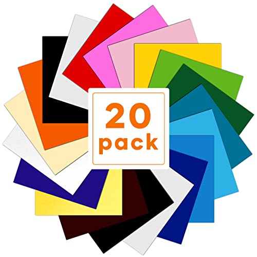 HTVRONT Heat Transfer Vinyl Bundle - 20 Pack 12' x 10' Iron on HTV for...