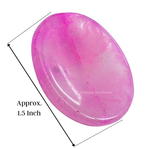 Image of Amazing Gemstone Pink Onyx Worry Stone Crystals & Healing Stones - Worry Stones for Stress Relief Gifts - Piedra Crystal Fidget for Meditation, Relaxation - Unique Stocking Stuffers & Birthday Gifts