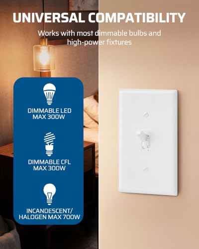 DEWENWILS 2 Pack Toggle Dimmer Light Switch, Single Pole/3-Way - image 2