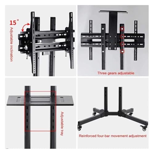 Soporte móvil para TV con ruedas, ajustable y resistente miniatura 6