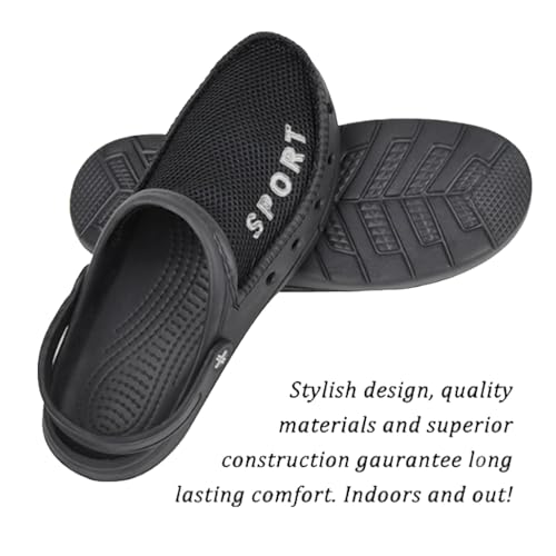 Roxoni Men’s Rubber Sport Clogs with Breathable Mesh Upper Slipper2