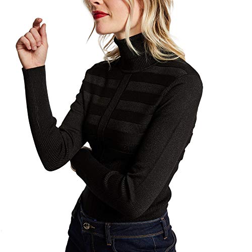 Morgan Frau 202 Tentosa Ziehen Sie Long Sleeve Long Roll Lurex Mentosa Black TL, Schwarz, L EU