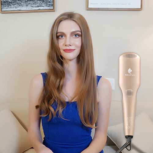 Hair Straightener Brush, Miropure Ionic Hair Straightener Comb With 16 Temp, Auto-Off & Anti-Scald & Effective Hair Care, Mch Heating Hair Straightening Brush For Women #TOP3