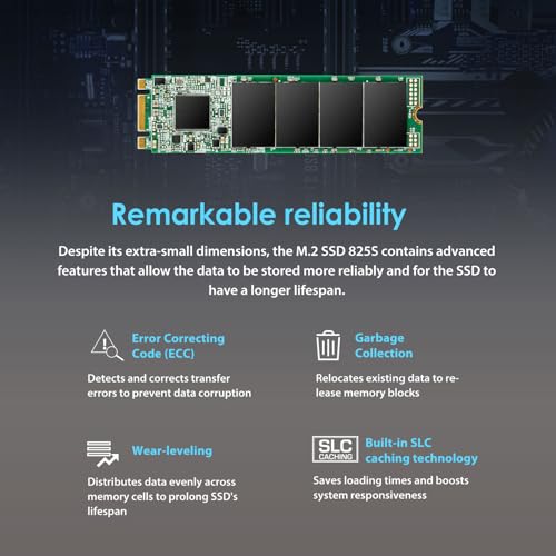 Image of Transcend 250GB M.2 SSD 825S, SATA III 6Gb /s M.2 2280 SSD Read /Write Speed - Up to 500 /330 MB /s, Solid State Drive - TS250GMTS825S