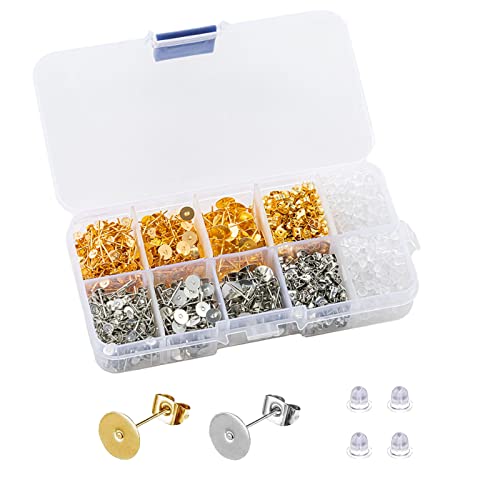 Fermoir Boucles D'oreilles, 1420 Pièces Boucles D'oreilles Plates Crochet Boucles D'oreilles Pour La Fabrication De Boucles D'oreilles Bricolage(3 tailles) Cover