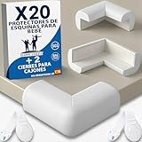 HAPPY CHLEA® 20 x Protector Esquinas Bebe de Goma con Tecnología de Espuma Activa, Esquinas (Blanco)