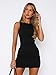 Imagen de Sukiglam Vestido Ajustado Mujer Sexy sin Mangas Cuello Barco Mini Vestidos Verano Elegante Wrap Vestido Corto de Fiesta Casual Elasticidad Slim Fit Vestidos Lápiz para Cóctel Club Streetwear