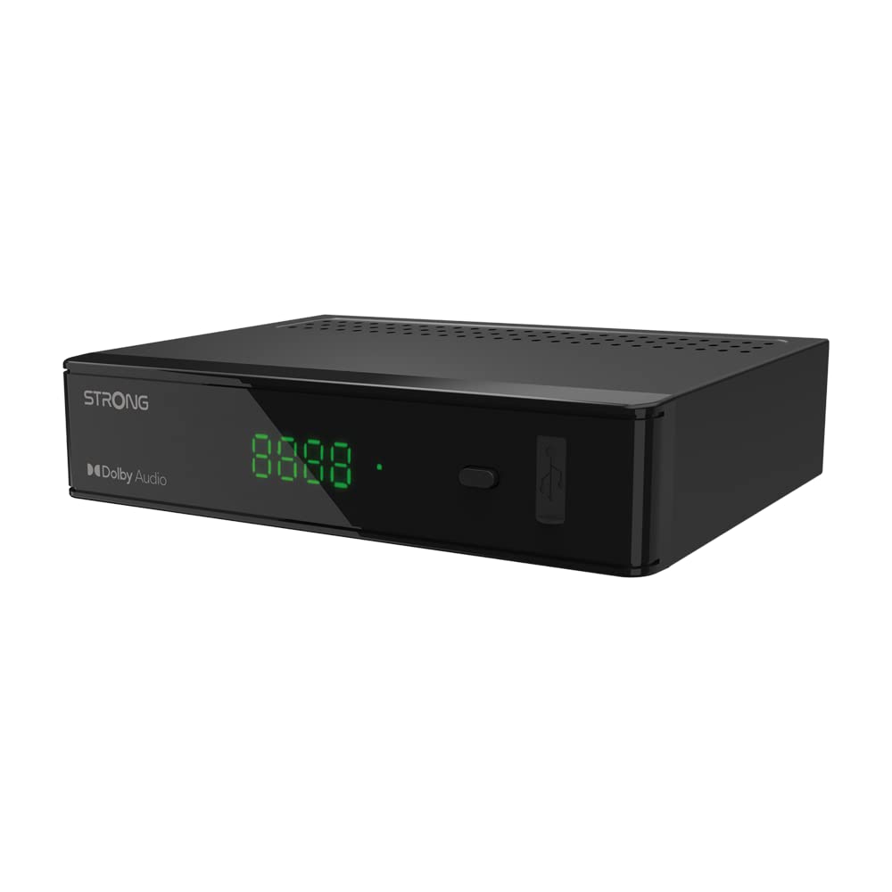 STRONG - Décodeur Satellite - Compatible 64 Satellites - Résolution HD - Port USB pour Mise à Jour - Port HDMI - Entrée Péritel - Noir