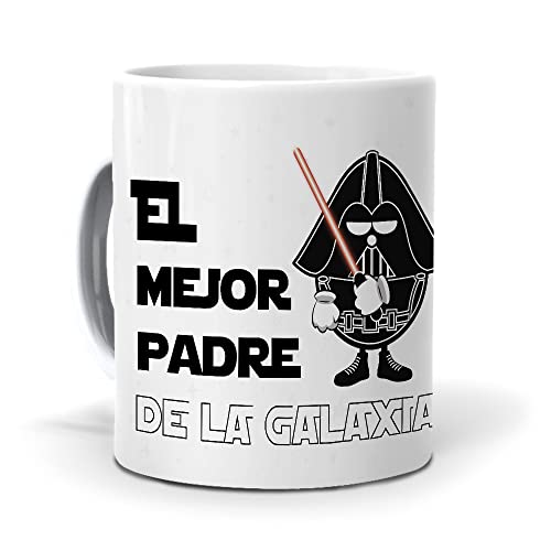 mundohuevo. Taza con Frase “El Mejor Padre de la Galaxia”| Regalo Original| Capacidad de 350 m| Regalo para Fans de Star Wars.| Taza de cerámica AAA | Película| Ciencia Ficción| Regalos para Amigos.