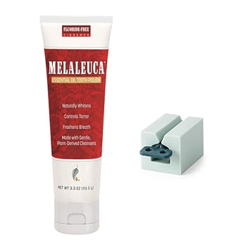 Melaleuca Essential Oil Tooth Polish Cinnamon Fluoride-Free Formula, 3.3 oz with Free Tube Squeezer