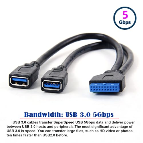 Cable adaptador USB 3.0 hembra a header 20 pines 20 cm miniatura 7