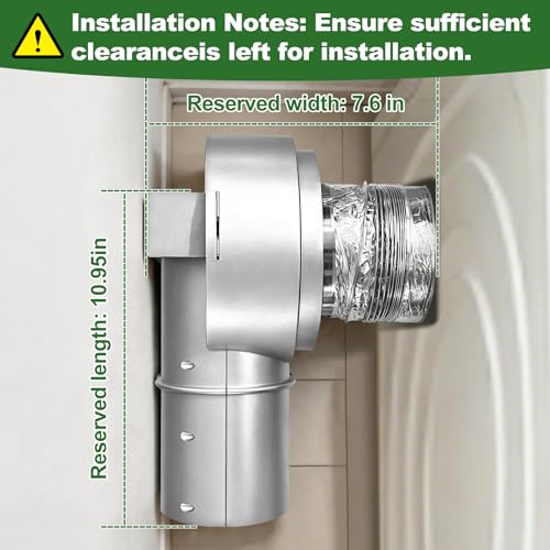 Image of Magnetic Dryer Vent Coupling Connector Kit Easy to Clean DV90 Airtight Seal，Including a 2.6ft 4 inch Duct and Two Clamps Easy to Clean Quick Connector Suitable for Tight Space
