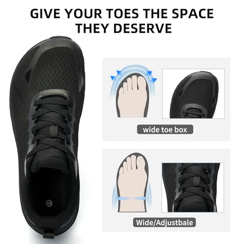 Wide Toe Box Shoes for Men - Wide Width Walking Shoes Comfortable Athletic Running Tennis Jogging Workout Gym Sneakers for Swelling Bunion Plantar Fasciitis Feet Non-Slip Rubber Sole2