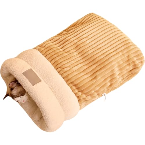 Eowduk Katzenschlafsack - Cat Sleeping Bag, Comfortable Katzen Schlafsack, Soft Schlafsack für Katzen, Cat Winter Sleeping Bag (Brown,L) Eowduk Katzenschlafsack - Cat Sleeping Bag, Comfortable Katzen Schlafsack, Soft Schlafsack für Katzen, Cat Winter Sleeping Bag (Brown,L)