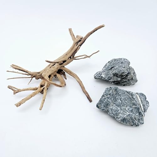 Lifegard Aquatics Seiryu Rock Stone and Spiderwood Set for Aquarium Decor.