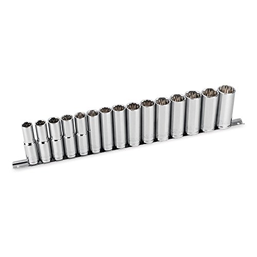 Powerbuilt 641749 1/2" Drive 12-Point Deep Well Metric Socket Set, 15 Piece #TOP7