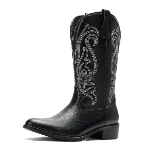 Best Pointed Toe Cowboy Boots for Style and Comfort 14 TruVeld Mens Cowboy Boots with Pointed Toe in Black Retro Western Style and Embroidery Botas Vaqueras para Hombre
