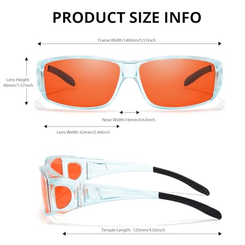 Lunettes enveloppantes orange ambré VIEWBETTER bleu transparent