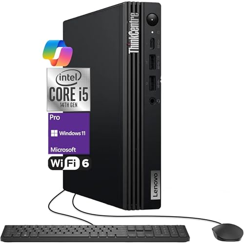 Image of Lenovo ThinkCentre Tiny M70q G5 Intel i5-14400T (Beats i7-13700T), 32GB DDR5 RAM, 1TB SSD PCIe, WiFi 6 + BT, RJ-45, DP Port, HDMI, Windows 11 Pro, Mini Business Desktop, 3YR Wty - Black