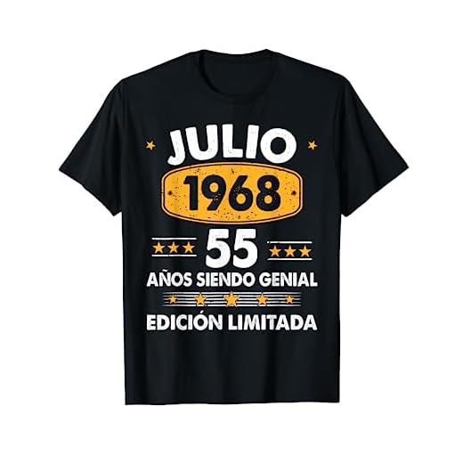 Hombre 55 Años Cumpleaños Regalo Hombre Julio 1968 Julio 55 Años Camiseta