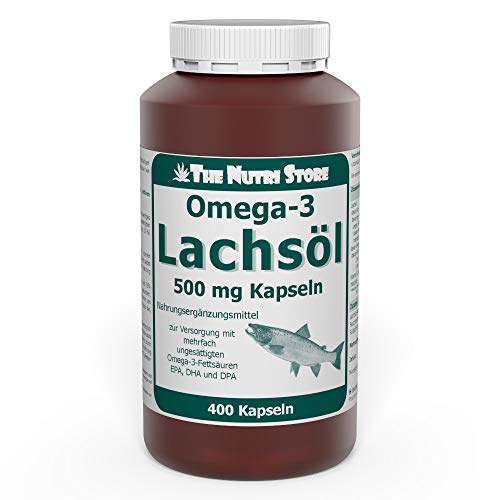 Omega-3 Lachsöl 500 mg Kapseln 400 Stk. - Zur Versorgung mit mehrfach ungesättigten Omega-3-Fettsäuren EPA, DHA und DPA
