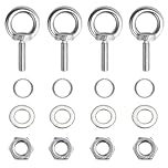 4 Sets M8 Eyebolt with Nut, Stainless Steel Eye Bolts and Nuts, M8 x 80mm Lifting Long Eye Bolt with Nut, Heavy Duty Ring Eyebolt Thread Screws for Hanging Living Lifting Items, Silver
