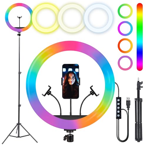 IZI Light 16 inch LED RGB Ring Light with 7ft Foldable Tripod, 28+ Multicolor for YouTube, Photo-Shoot, Video Shoot, Live Stream, Makeup & More, Compatible with iPhone/Android Phones & Camera IZI Light 16 inch LED RGB Ring Light with 7ft Foldable Tripod, 28+ Multicolor for YouTube, Photo-Shoot, Video Shoot, Live Stream, Makeup & More, Compatible with iPhone/Android Phones & Camera