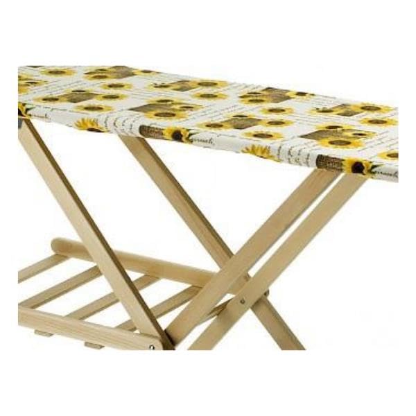 Asse da Stiro in Legno di Faggio Naturale: 35x141,5xH92 cm- Struttura Robusta e Stabile con Copriasse Assortito -Ideale per una Stiratura Professionale ed in Casa