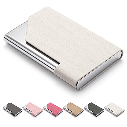 FACATH Business Card Holder for Women and Men Business Card Case - PU Leather Business Card Case Credit Card ID Case/Wallet Pocket Business Name Card Holder with Magnetic Shut - Keep Cards Secure