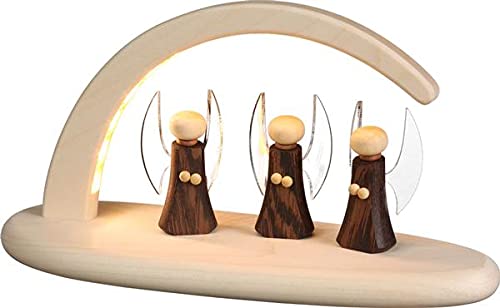 Ange lumineux LED bois naturel veilleuse Noël salon décoration table 24cm