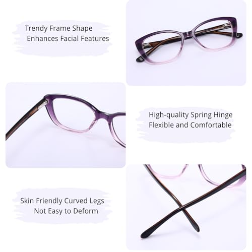 Image of Firmoo Blue Light Blocking Computer Reading Glasses Vintage Cateye Acetate Frame for Women 0.5x-3.0x