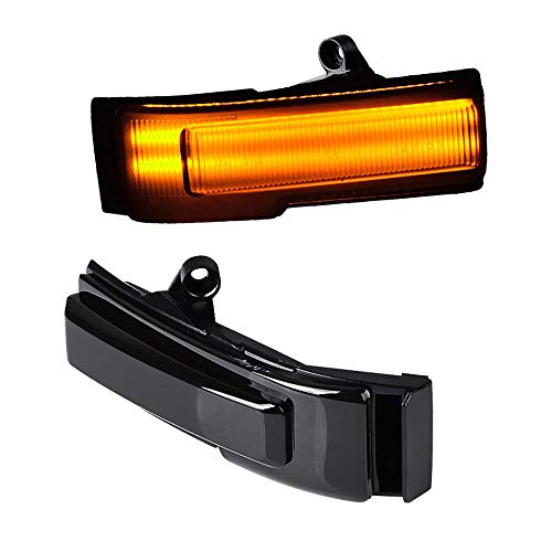 Sequential Flashing Amber Side Mirror Marker Lights LED Turn Signals Smoked Compatible with Ford F150 2015-2020 16 17 18 19