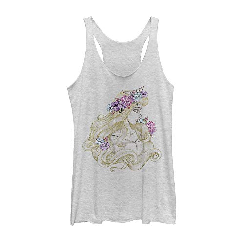 Women's Sleeping Beauty Aurora Profile Racerback Tank Top - White Heather - Medium