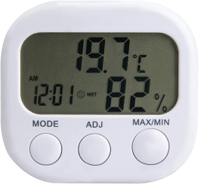 Mxrady™LCD Digital Hygrometer Thermometer, Indoor & Outdoor Hygrometer Thermometer, Time Display with Alarms Function for Bedroom, Baby Room, Warehouse, Cellar, Car (Without Battery)-image-19