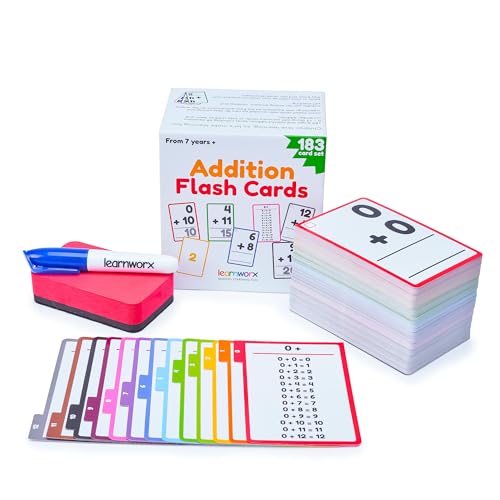 Addition Flash Cards 1st Grade | 183 Math Flash Cards for Kids Ages 4-8 | 1st 2nd & 3rd Grade | Math Flash Cards 2nd Grade | Learn Math for Kids Addition Flashcards Facts 0-12 | Family Bulk Set