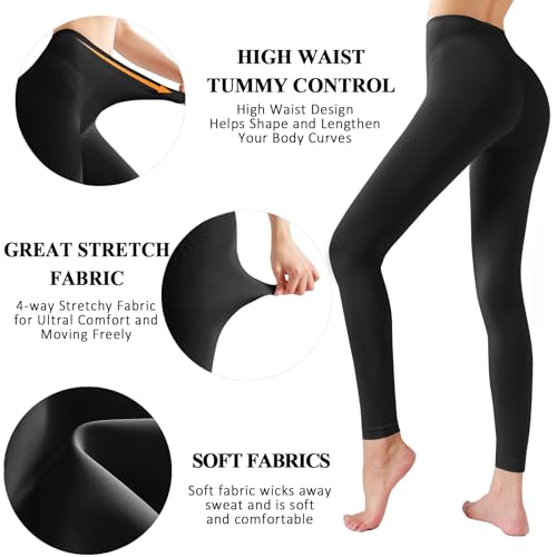 Image of Footless Tights for Women Women's Soft Full Length Leggings Light and Breathable High Waist Tight Pants