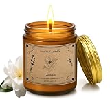Scented Candles for Home, 16oz Soy Wax Candle, 100 Hour Burn Time, Gardenia Scented Candle for Men & Women, Highly Scented, Amber Glass Jar Candle as a Ideal Gift