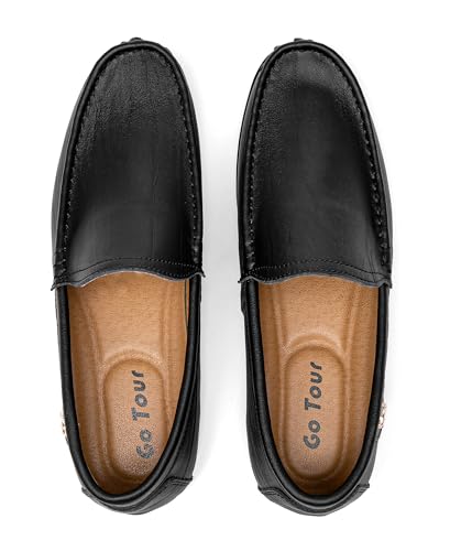 Go Tour Men’s Casual Leather Fashion Slip on Loafers Shoes2