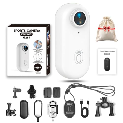 Vgpbphj Pnarma Gosnap Kamera Caméra d'action magnétique Go Snap avec clip à ressort rotatif à 360°, caméra d'action HD 1080p/4K, pour cyclisme, voyage,...