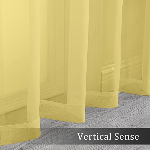 Image of OWENIE Sheer Curtains 63 inch Length 2 Panels Set, Ivory Sheer Cutains Short Curtains for Bedroom /Living Room, Rod Pocket Voile Fimly Sheer Drapes, 2pcs, Each 42 inch W x 63 inch L