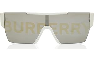 Burberry White Plastic Rectangle Sunglasses with LV Pattern