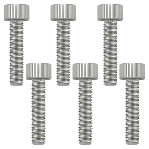 Image of M8x30mm Titanium Bolts, Natural Color, 6PC | Lightweight Hex Socket Screws, MTB /Road Bike /Motorcycle, Corrosion Resistant, Marine Grade Fasteners