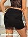 Avidlove Women Mesh Bodycon Mini Skirt High Waist Ruched Summer Skirt Streetwear Black Small